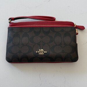 COACH Double Zip Wallet In Signature Canvas